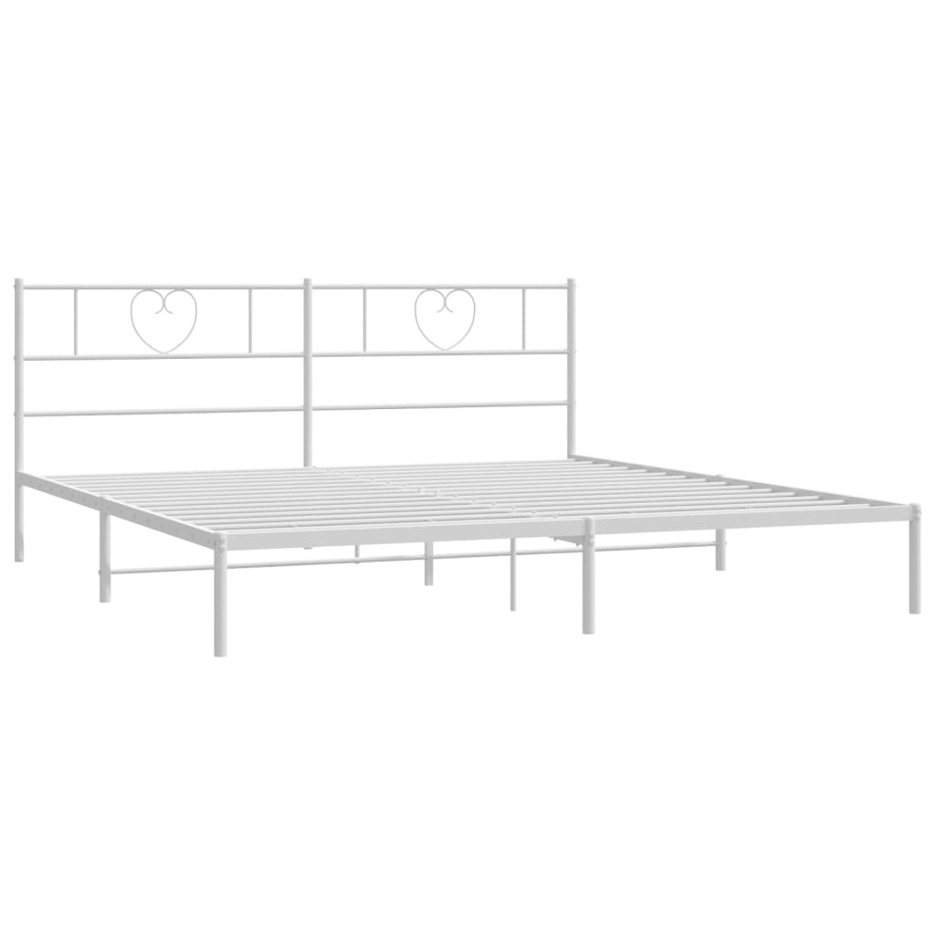 8721012048751_g_en_hd_3 vidaXL Metal Bed Frame without Mattress with Headboard White 183x203 cm King - Image 5