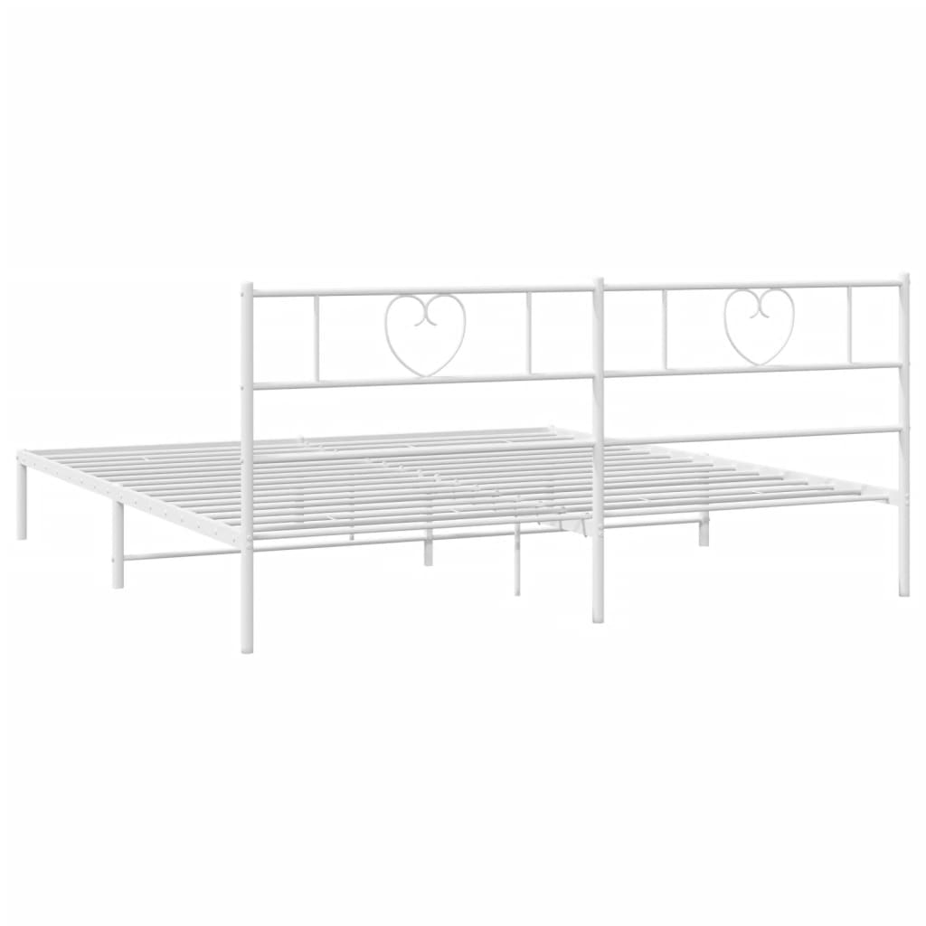 8721012048751_g_en_hd_5 vidaXL Metal Bed Frame without Mattress with Headboard White 183x203 cm King - Image 7