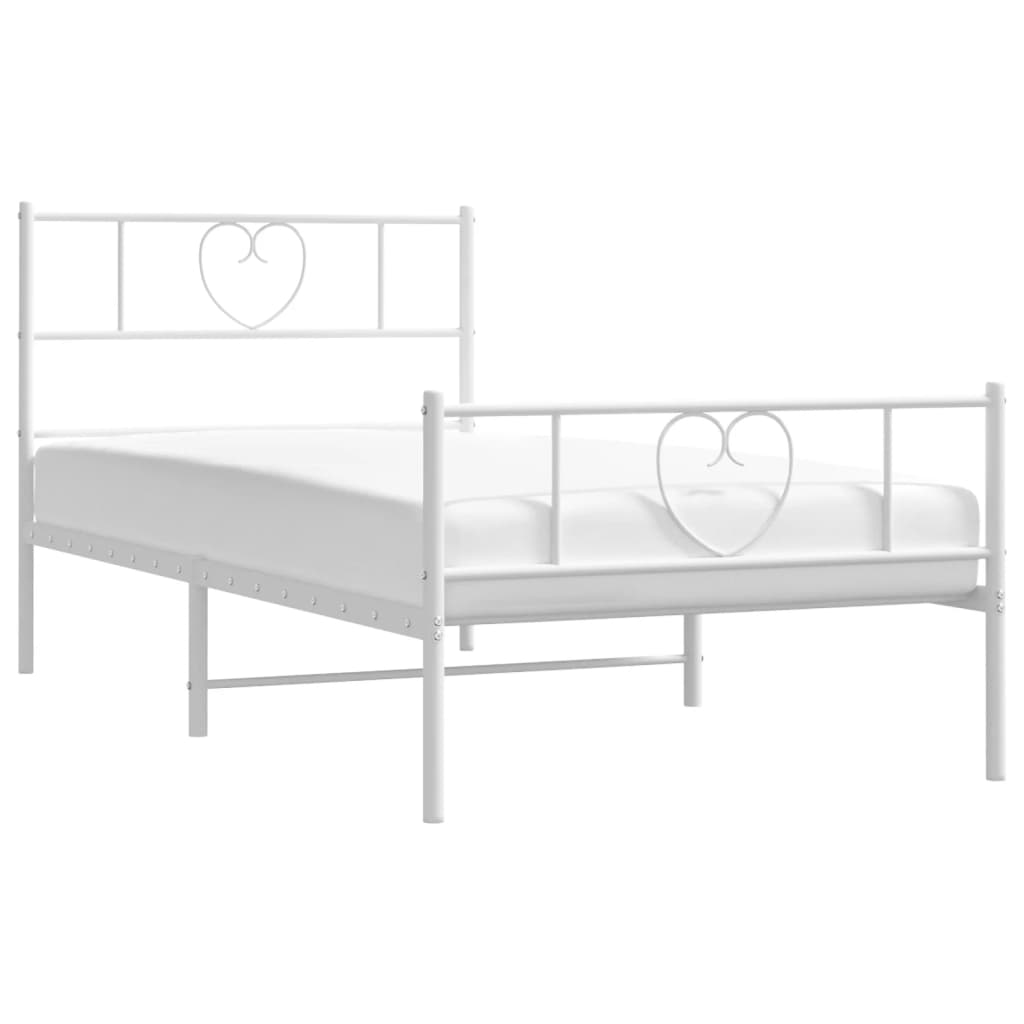 8721012048850_g_en_hd_1 vidaXL Metal Bed Frame without Mattress with Footboard White 107x203 cm King Single - Image 3