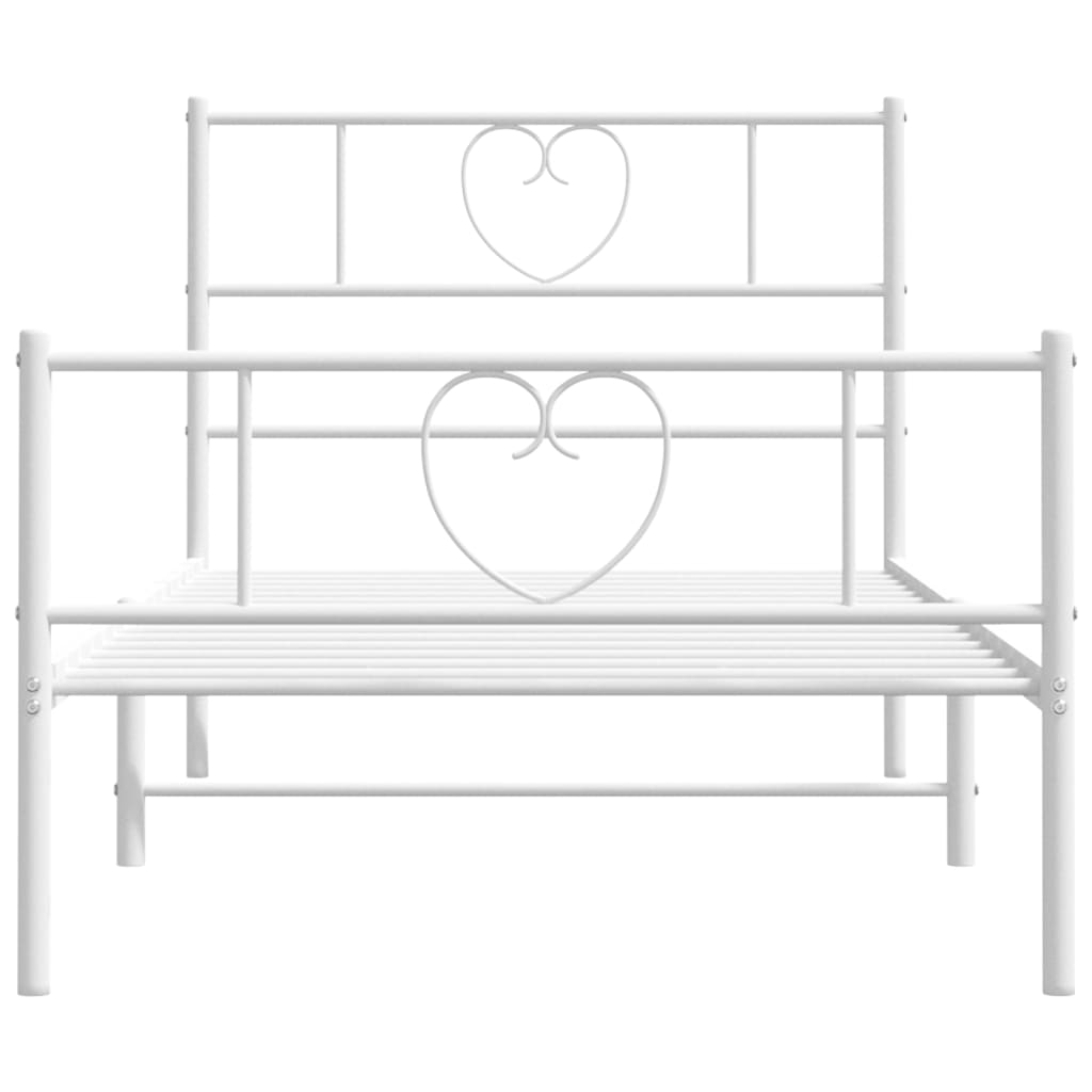 8721012048850_g_en_hd_2 vidaXL Metal Bed Frame without Mattress with Footboard White 107x203 cm King Single - Image 4