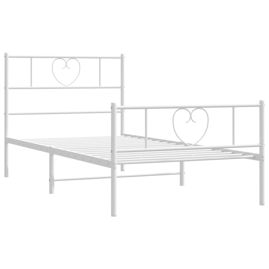 8721012048850_g_en_hd_3 vidaXL Metal Bed Frame without Mattress with Footboard White 107x203 cm King Single - Image 5