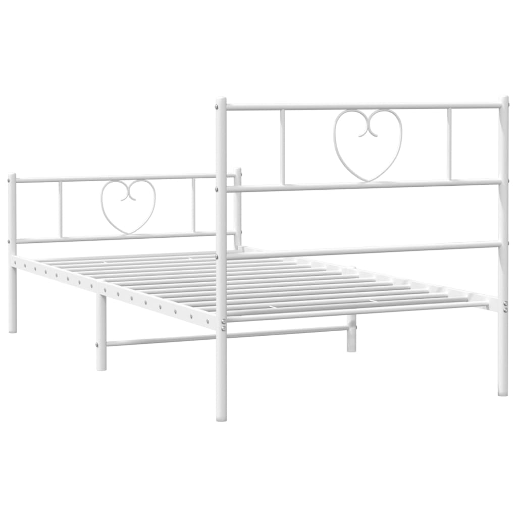 8721012048850_g_en_hd_5 vidaXL Metal Bed Frame without Mattress with Footboard White 107x203 cm King Single - Image 7