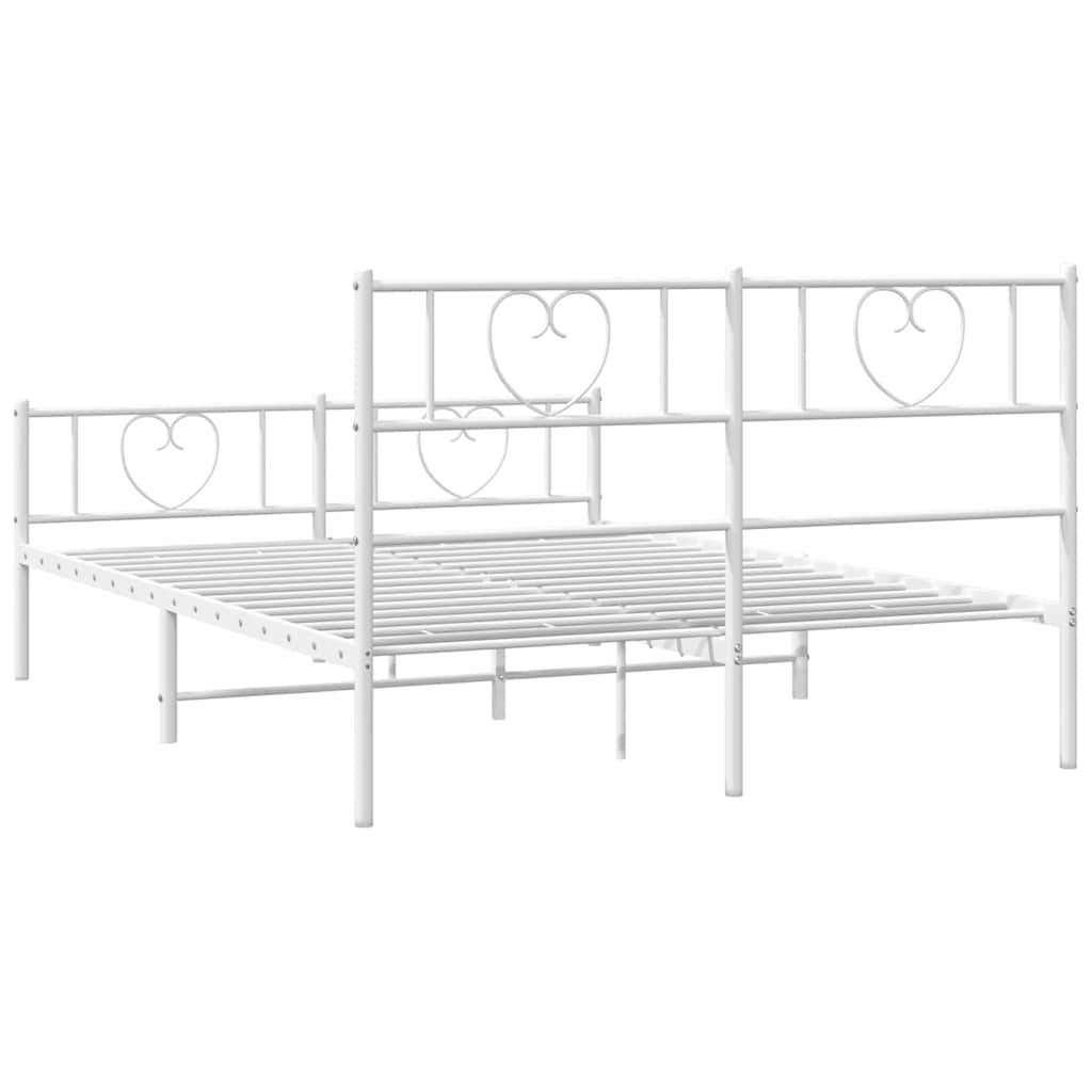8721012048881_g_en_hd_6 vidaXL Metal Bed Frame without Mattress with Footboard White 135x190 cm - Image 8