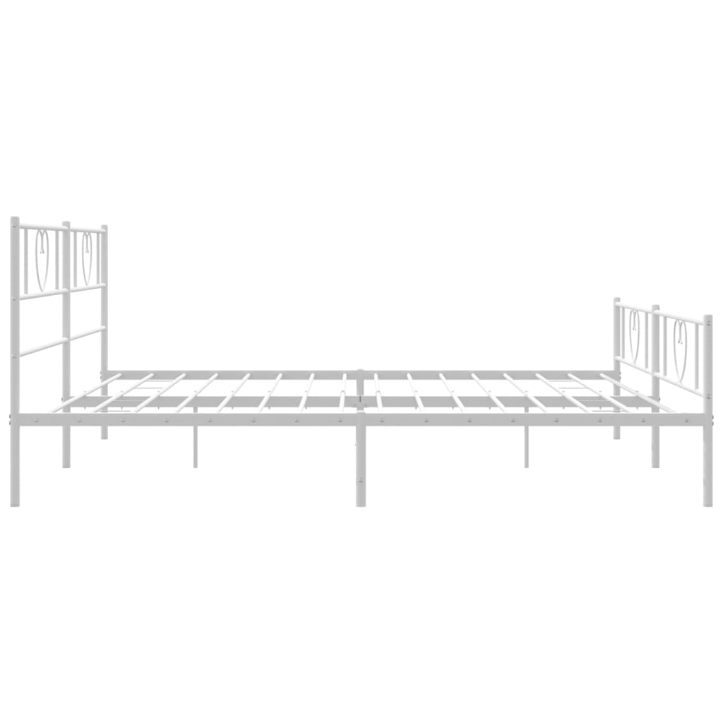 8721012048935_g_en_hd_4 vidaXL Metal Bed Frame without Mattress with Footboard White 183x203 cm King - Image 6