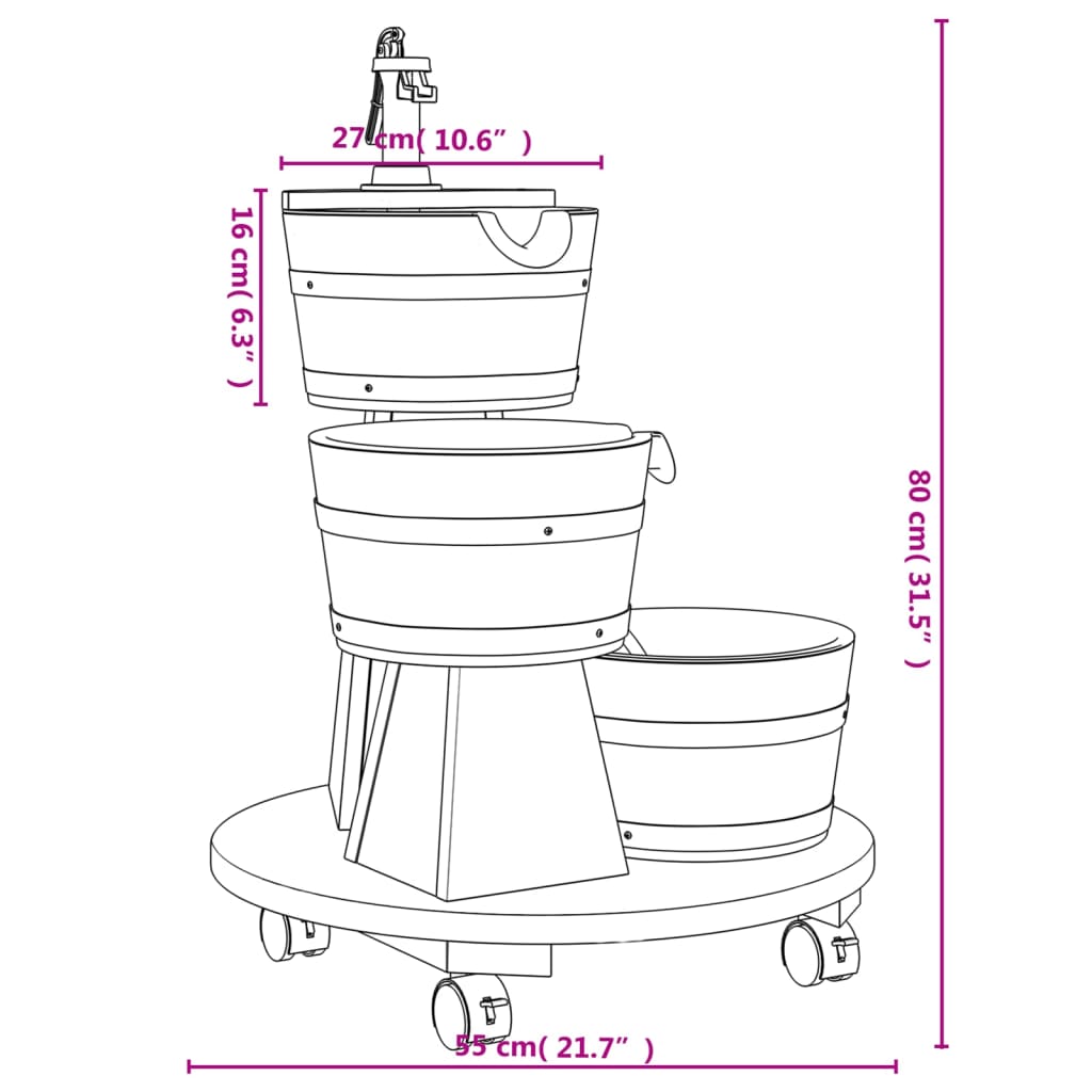 8721012049369_g_en_hd_7 vidaXL Wheeled Water Fountain with Pump 55x55x80 cm Solid Wood Fir - Image 9
