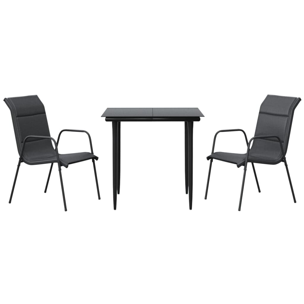 8721012049628_a_en_hd_1 vidaXL 3 Piece Garden Dining Set Black Steel and Textilene - Image 2