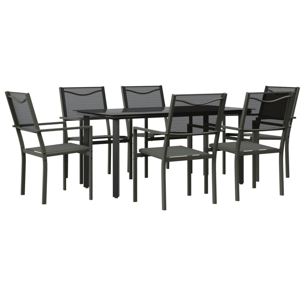 8721012049918_a_en_hd_1 vidaXL 7 Piece Garden Dining Set Black Steel and Textilene - Image 2