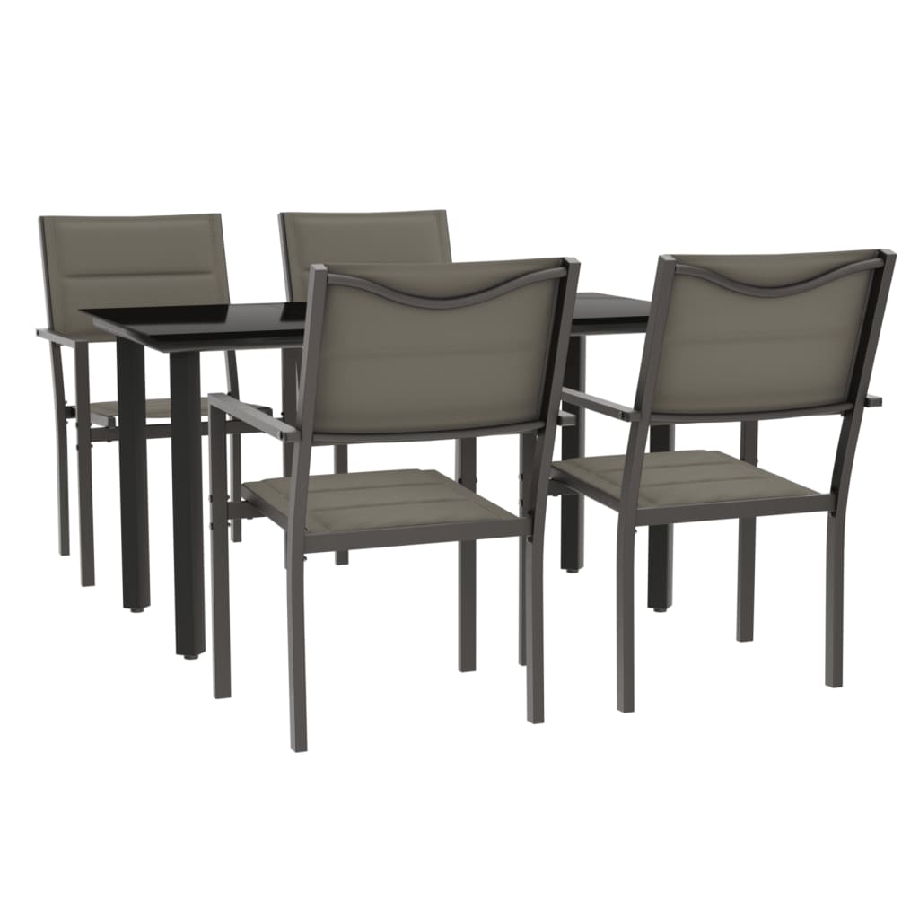 8721012050044_a_en_hd_1 vidaXL 5 Piece Garden Dining Set Black Steel and Textilene - Image 2