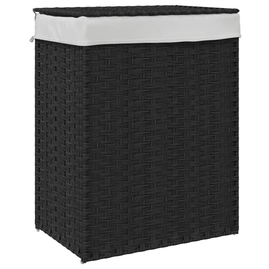 8721012050426_a_en_hd_1 vidaXL Laundry Basket with Lid Black 46x33x60 cm Poly Rattan - Image 2
