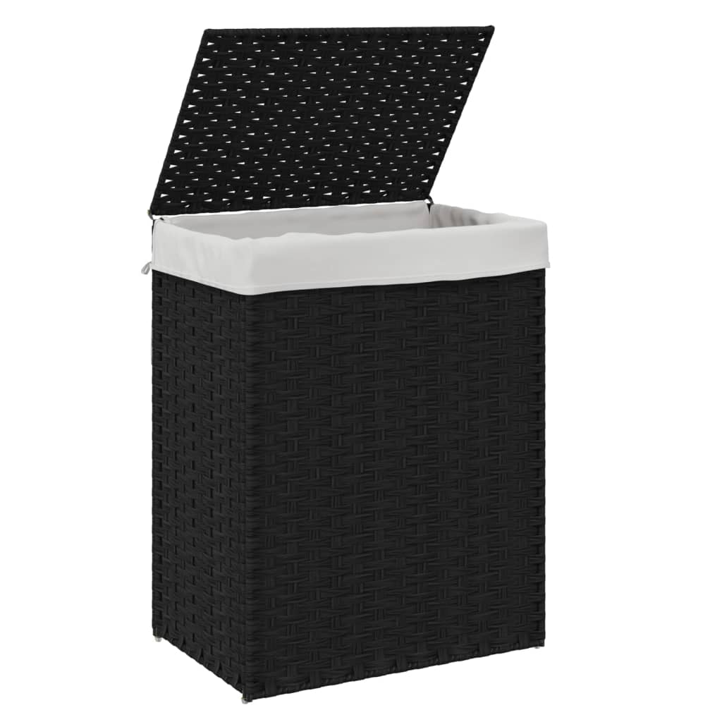 8721012050426_g_en_hd_2 vidaXL Laundry Basket with Lid Black 46x33x60 cm Poly Rattan - Image 4