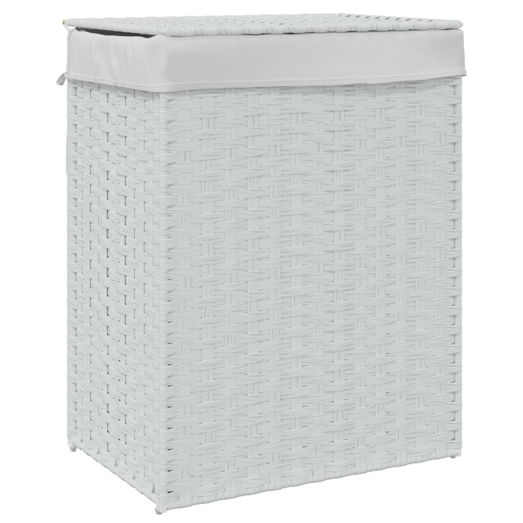 8721012050433_a_en_hd_1 vidaXL Laundry Basket with Lid White 46x33x60 cm Poly Rattan - Image 2