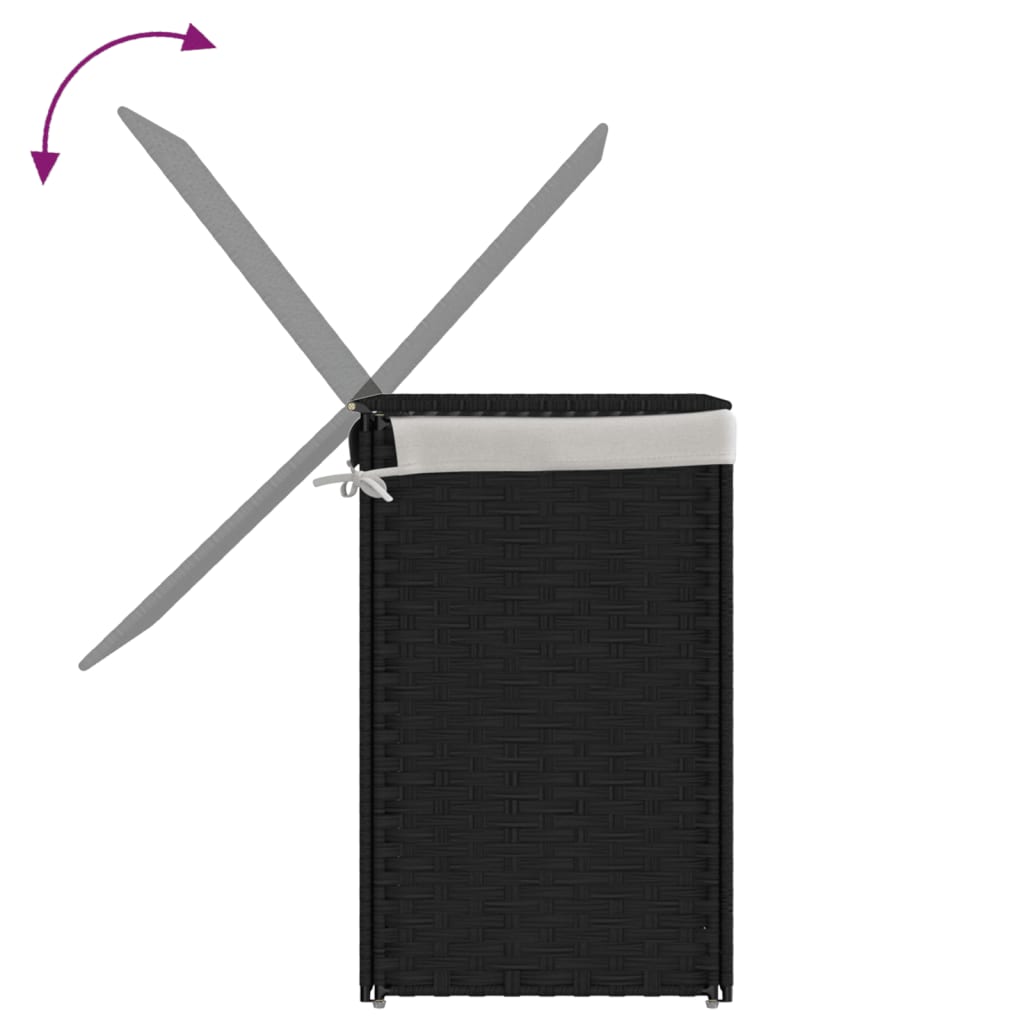 8721012050471_g_en_hd_5 vidaXL Laundry Basket with 2 Sections Black 53x35x57 cm Poly Rattan - Image 7