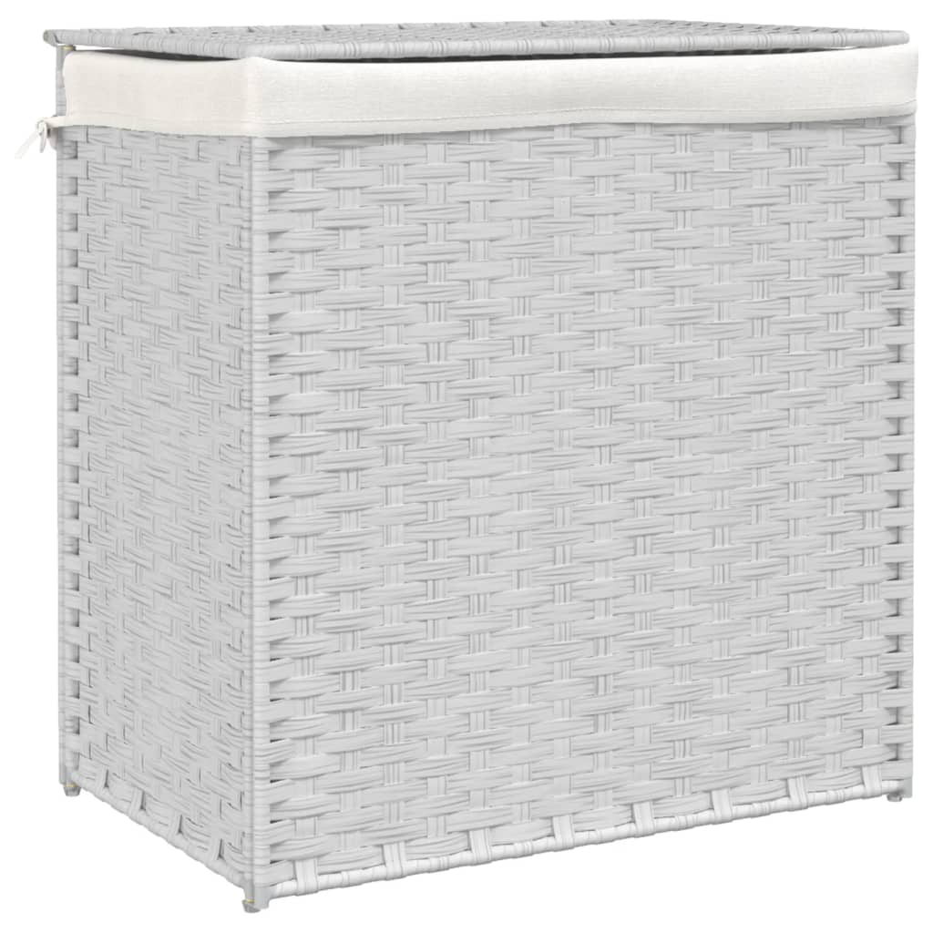8721012050488_a_en_hd_1 vidaXL Laundry Basket with 2 Sections White 53x35x57 cm Poly Rattan - Image 2