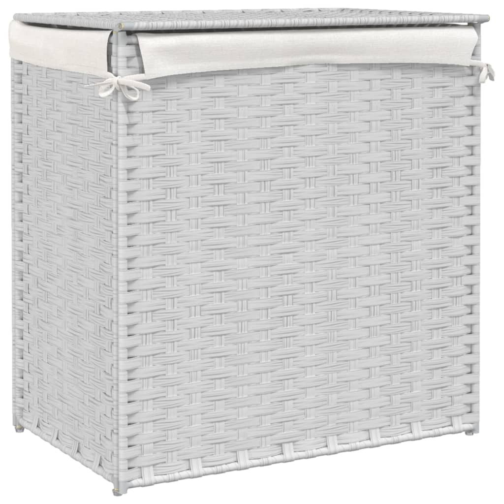 8721012050488_g_en_hd_4 vidaXL Laundry Basket with 2 Sections White 53x35x57 cm Poly Rattan - Image 6