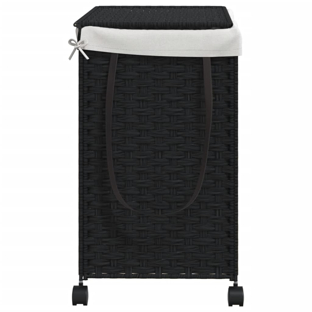 8721012050525_g_en_hd_3 vidaXL Laundry Basket with Wheels Black 60x35x60.5 cm Rattan - Image 5