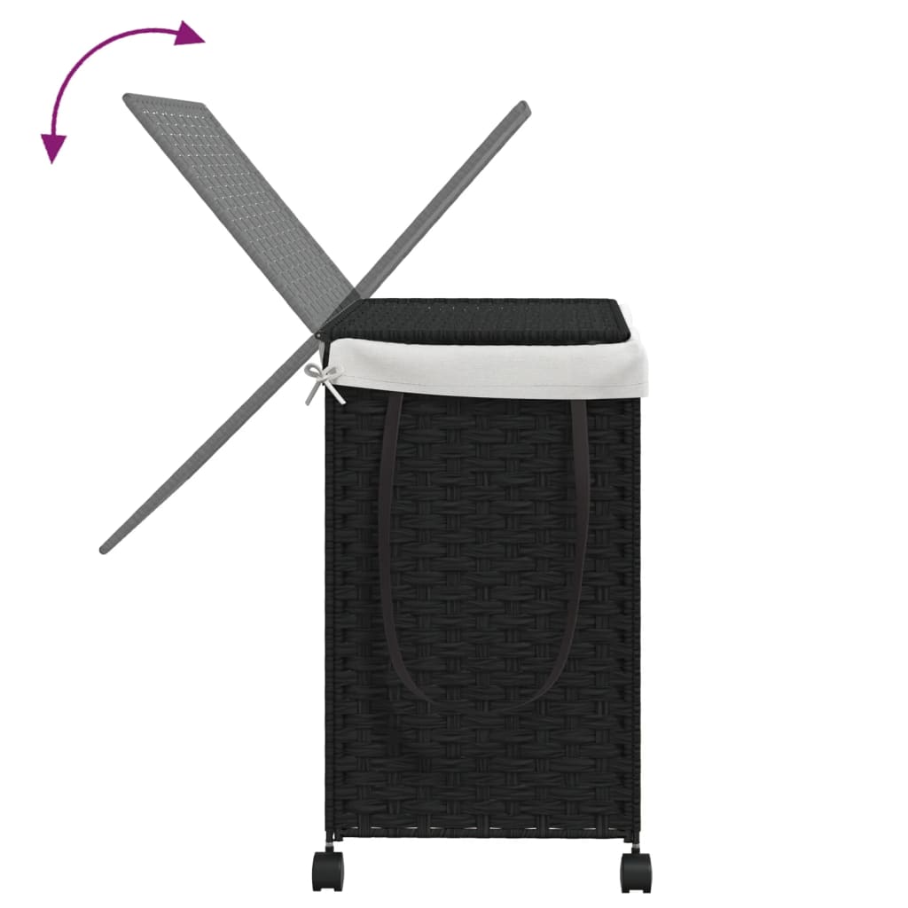 8721012050525_g_en_hd_5 vidaXL Laundry Basket with Wheels Black 60x35x60.5 cm Rattan - Image 7