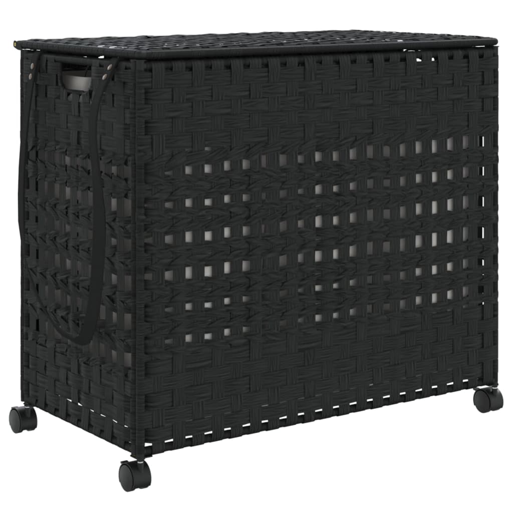 8721012050570_a_en_hd_1 vidaXL Laundry Basket with Wheels Black 66x35x60 cm Rattan - Image 2