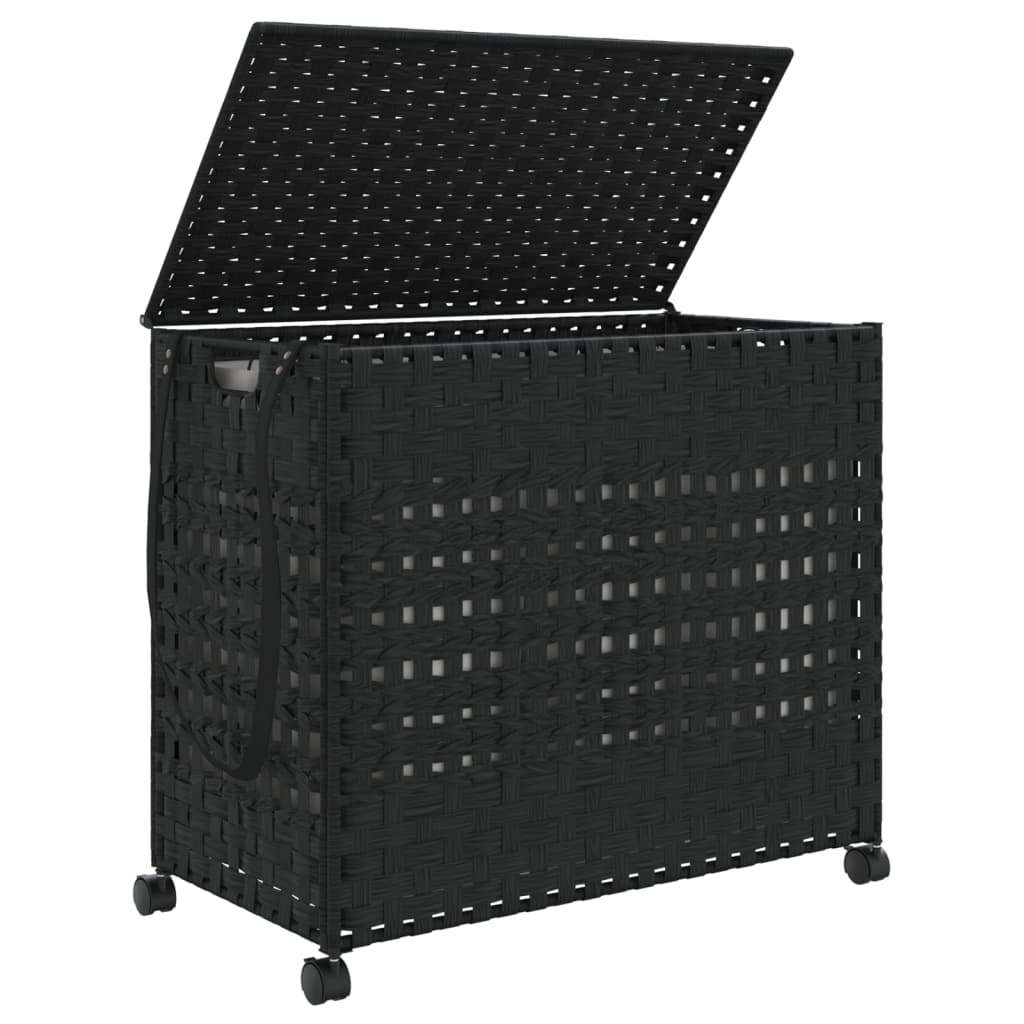 8721012050570_g_en_hd_2 vidaXL Laundry Basket with Wheels Black 66x35x60 cm Rattan - Image 4
