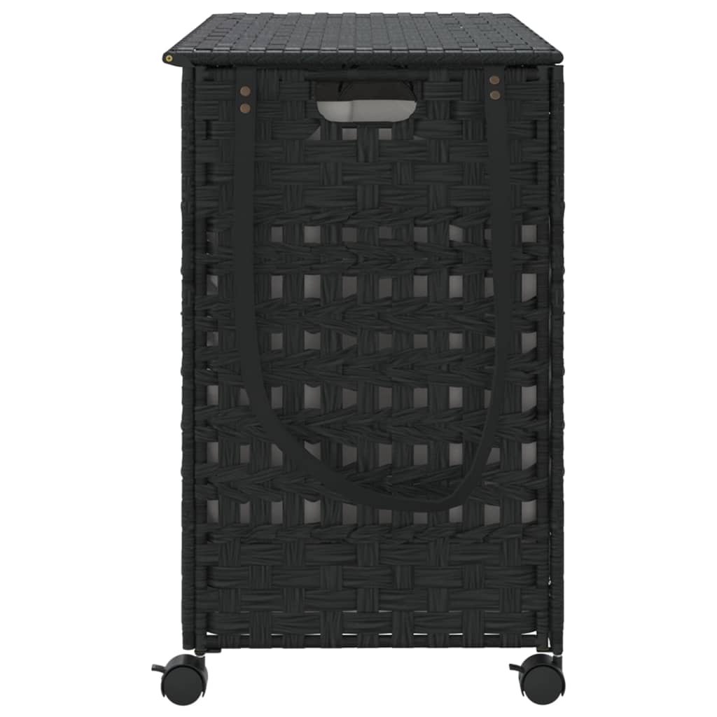 8721012050570_g_en_hd_3 vidaXL Laundry Basket with Wheels Black 66x35x60 cm Rattan - Image 5