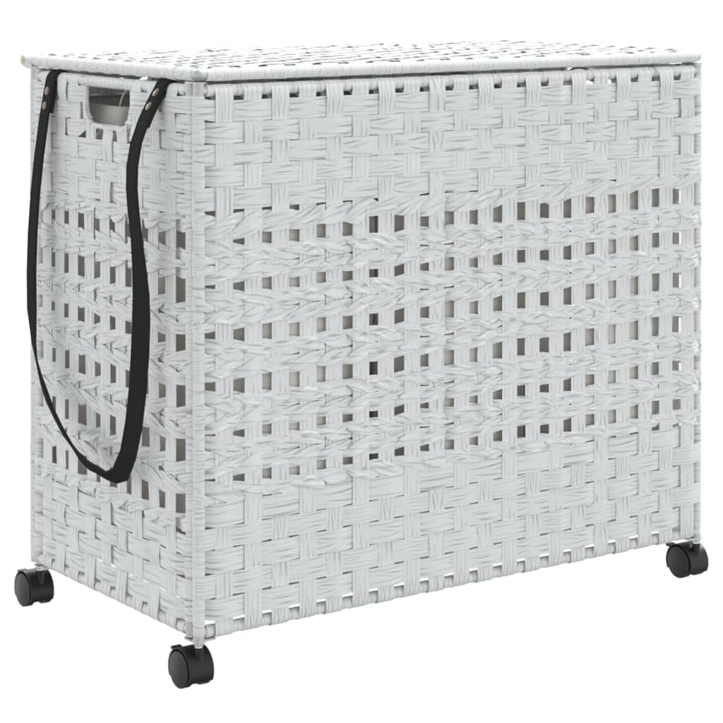 8721012050587_a_en_hd_1 vidaXL Laundry Basket with Wheels White 66x35x60 cm Rattan - Image 2