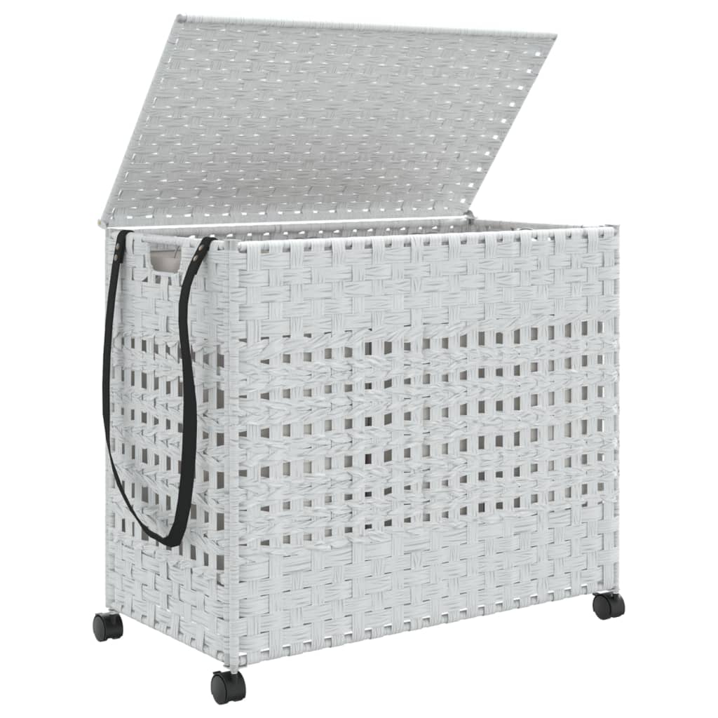 8721012050587_g_en_hd_2 vidaXL Laundry Basket with Wheels White 66x35x60 cm Rattan - Image 4