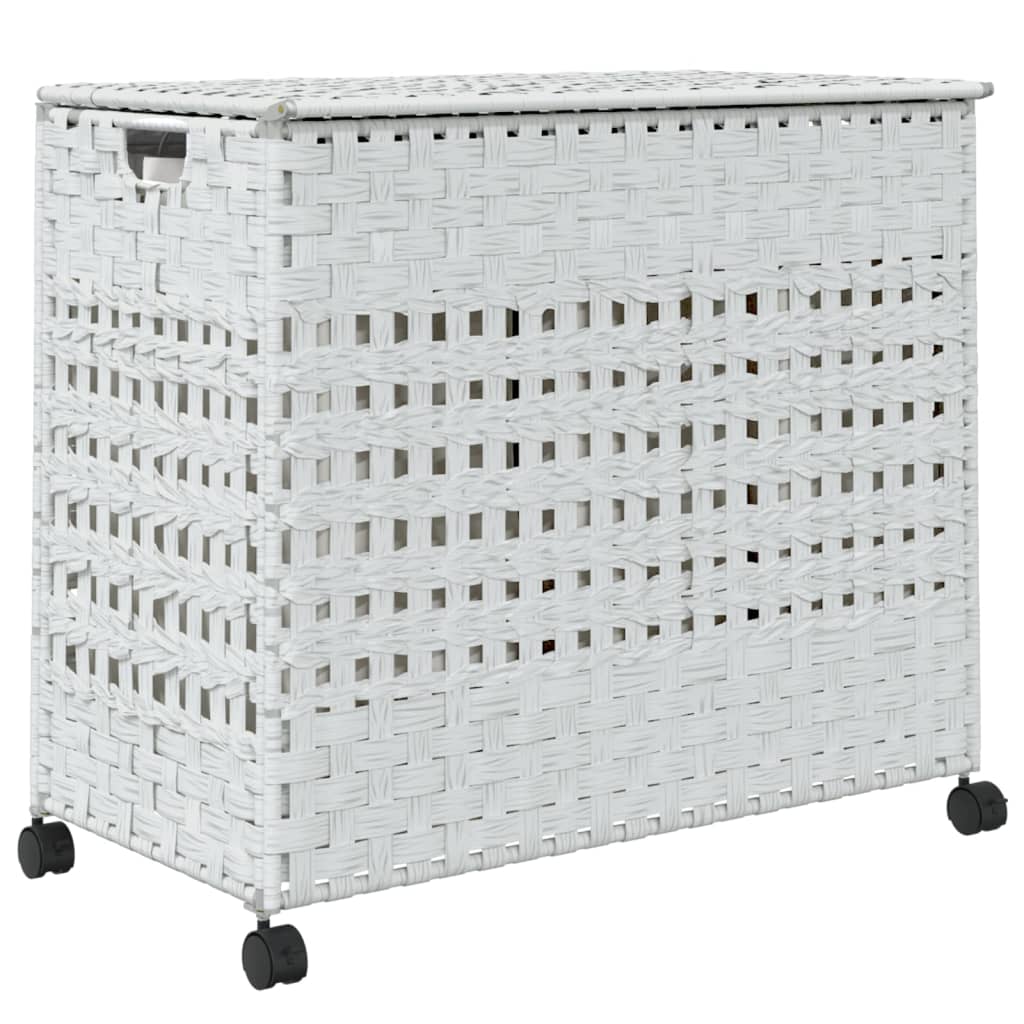8721012050587_g_en_hd_4 vidaXL Laundry Basket with Wheels White 66x35x60 cm Rattan - Image 6
