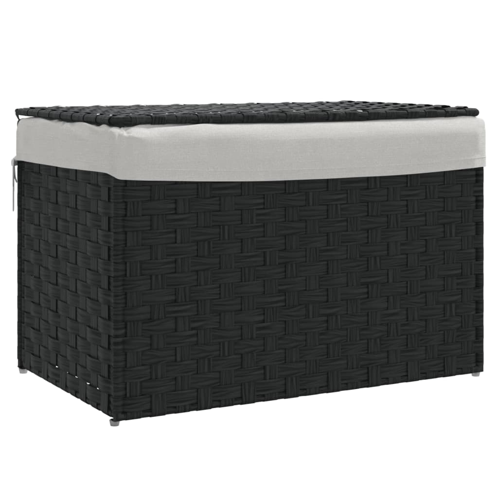 8721012050624_a_en_hd_1 vidaXL Laundry Basket with Lid Black 55.5x35x34 cm Poly Rattan - Image 2