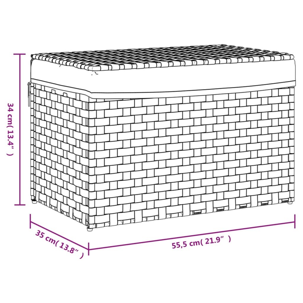8721012050631_g_en_hd_7 vidaXL Laundry Basket with Lid White 55.5x35x34 cm Poly Rattan - Image 9