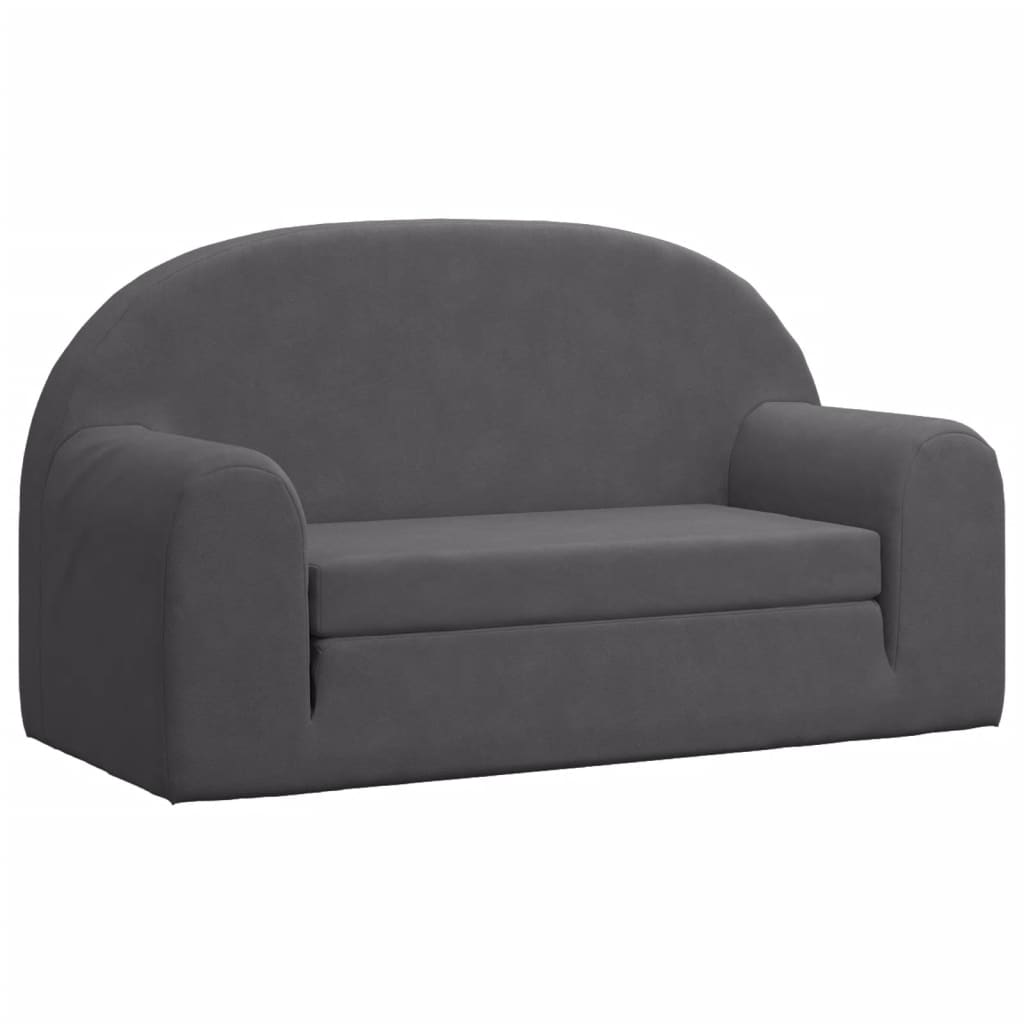 8721012057012_a_en_hd_1 vidaXL Kids' Sofa Bed 2-Seater Anthracite Soft Plush - Image 2