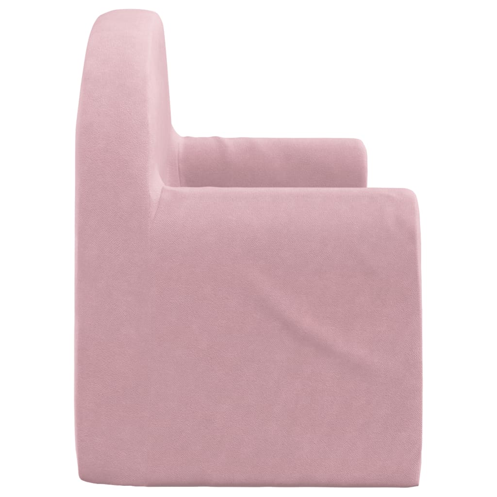 8721012057043_g_en_hd_3 vidaXL Kids' Sofa Bed 2-Seater Pink Soft Plush - Image 5