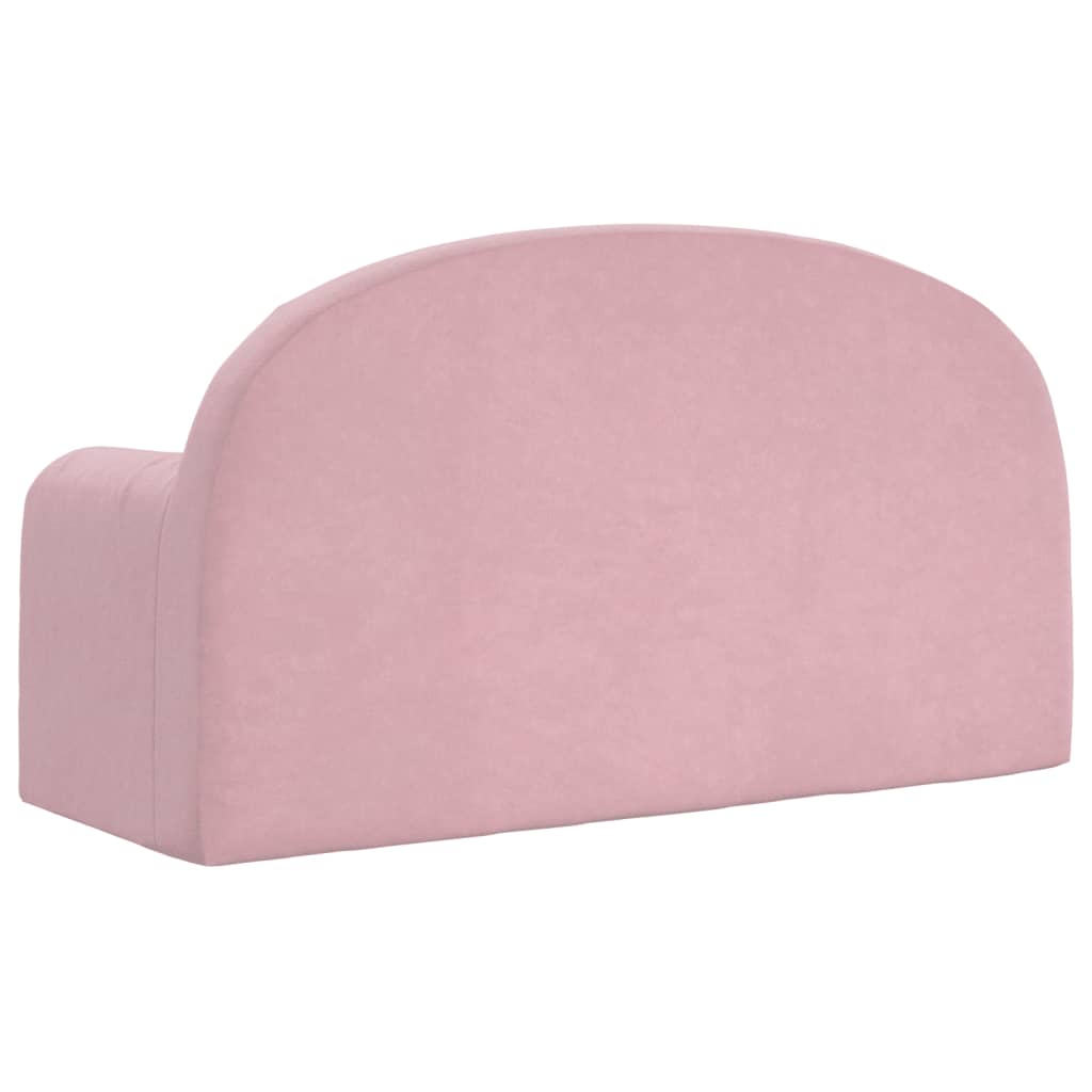 8721012057043_g_en_hd_4 vidaXL Kids' Sofa Bed 2-Seater Pink Soft Plush - Image 6