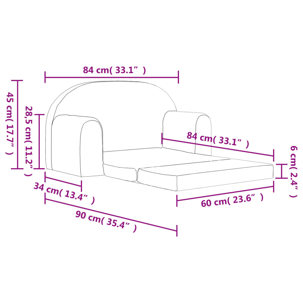 8721012057043_g_en_hd_6 vidaXL Kids' Sofa Bed 2-Seater Pink Soft Plush - Image 8