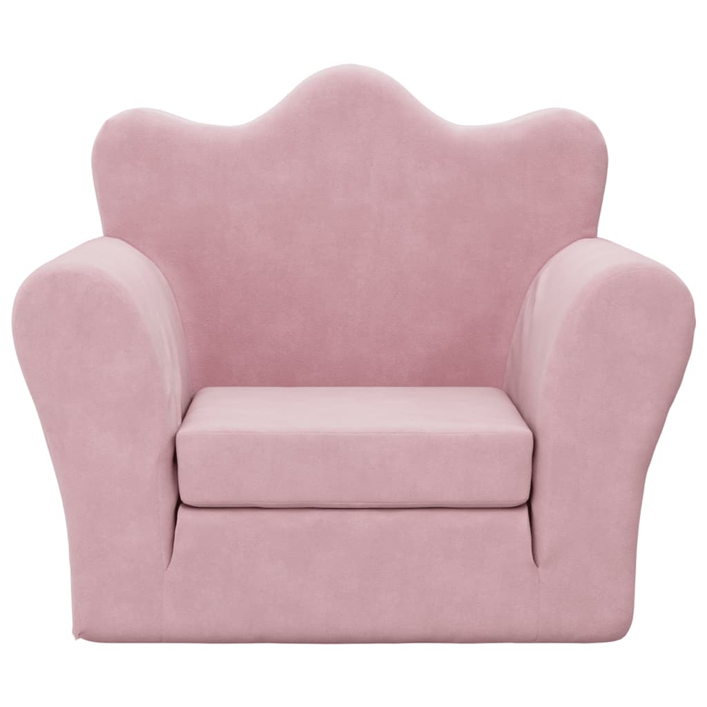 8721012057340_g_en_hd_1 vidaXL Kids' Sofa Bed Pink Soft Plush - Image 3