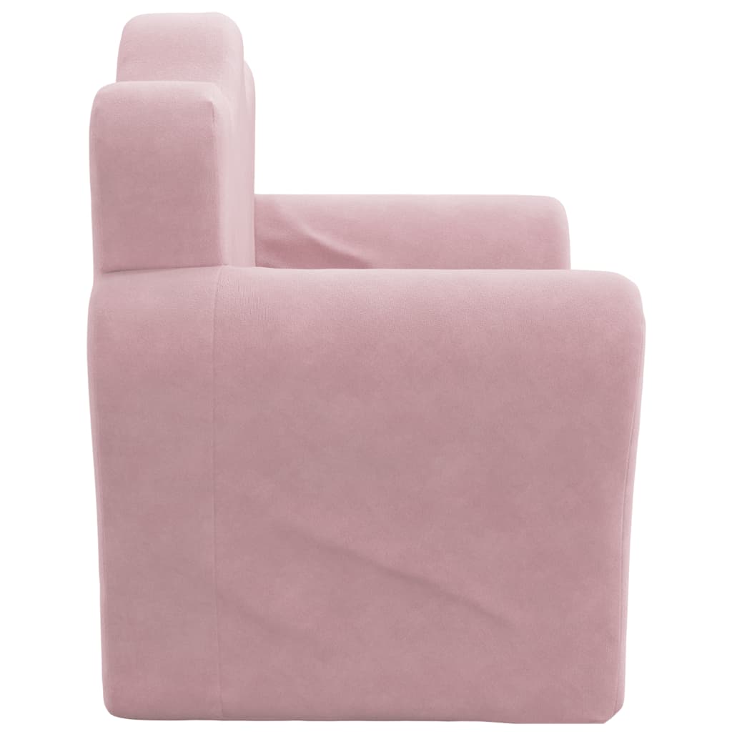 8721012057340_g_en_hd_3 vidaXL Kids' Sofa Bed Pink Soft Plush - Image 5