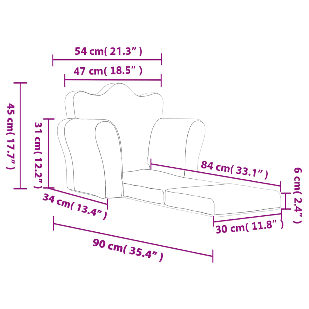 8721012057340_g_en_hd_7 vidaXL Kids' Sofa Bed Pink Soft Plush - Image 9