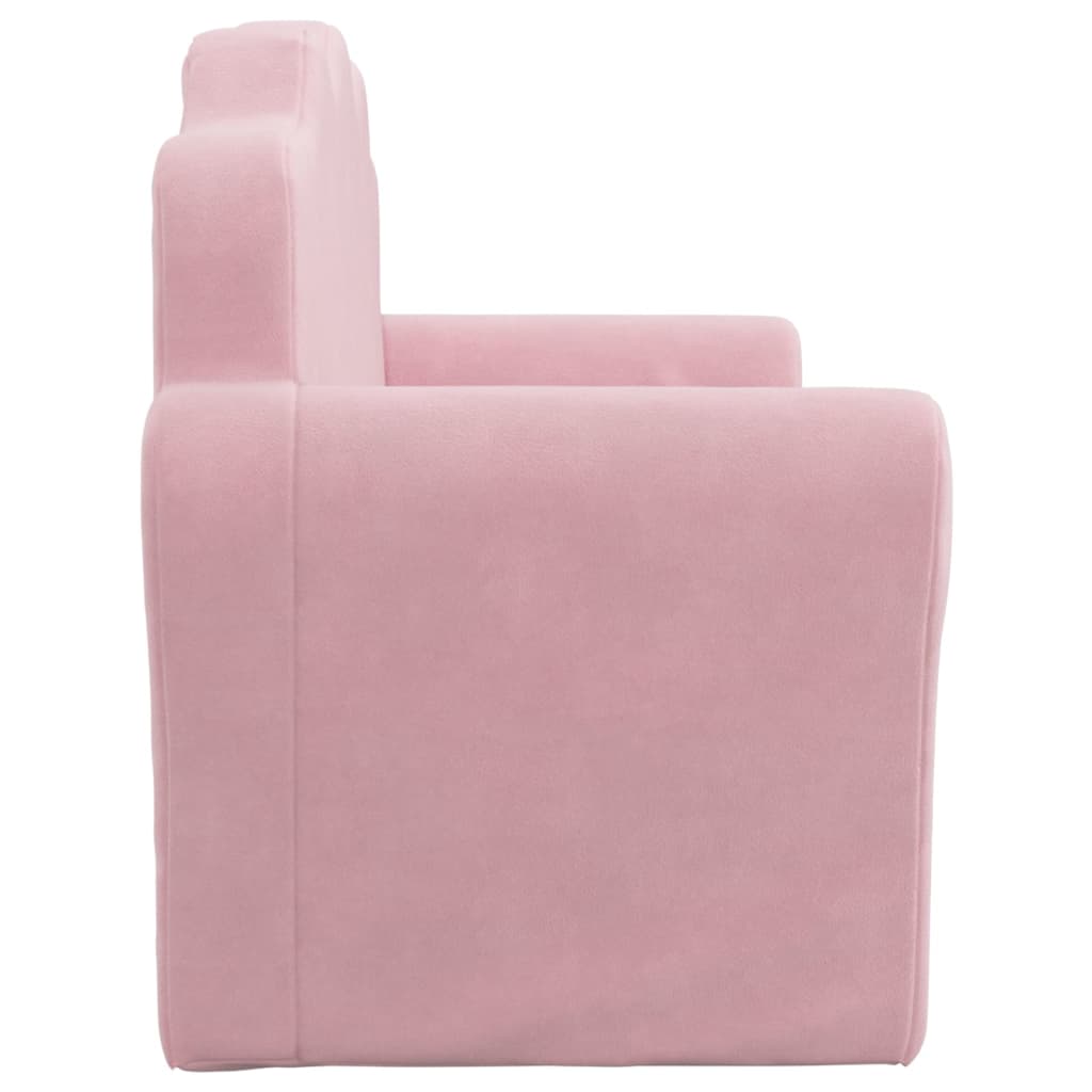 8721012057401_g_en_hd_3 vidaXL Kids' Sofa Bed 2-Seater Pink Soft Plush - Image 5