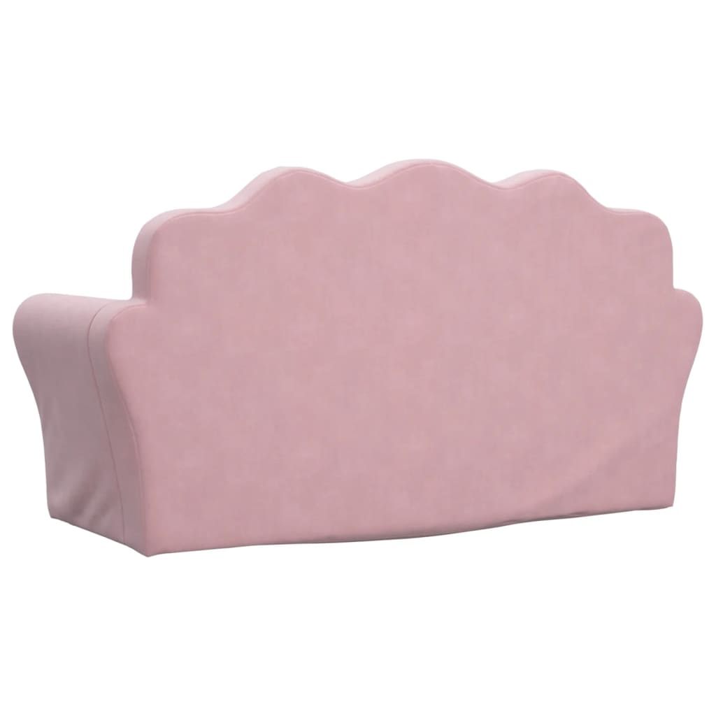 8721012057401_g_en_hd_4 vidaXL Kids' Sofa Bed 2-Seater Pink Soft Plush - Image 6