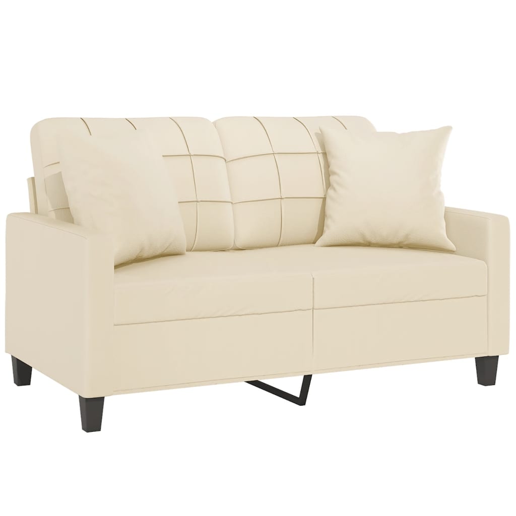 8721012057661_g_en_hd_1 vidaXL 2-Seater Sofa with Throw Pillows Cream 120 cm Faux Leather - Image 3