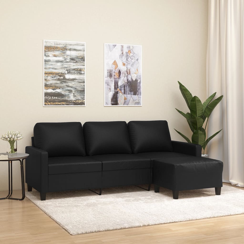 8721012059917_m_en_hd_1 vidaXL 3-Seater Sofa with Footstool Black 180 cm Faux Leather - Image 1