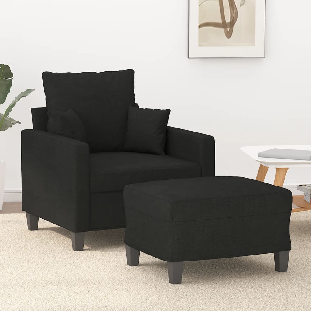 8721012060524_m_en_hd_1 vidaXL Sofa Chair with Footstool Black 60 cm Fabric - Image 1