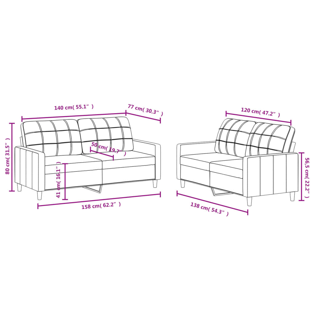 8721012062450_g_en_hd_4 vidaXL 2 Piece Sofa Set with Cushions Black Fabric - Image 6