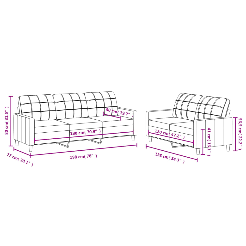 8721012062771_g_en_hd_4 vidaXL 2 Piece Sofa Set with Cushions Black Fabric - Image 6