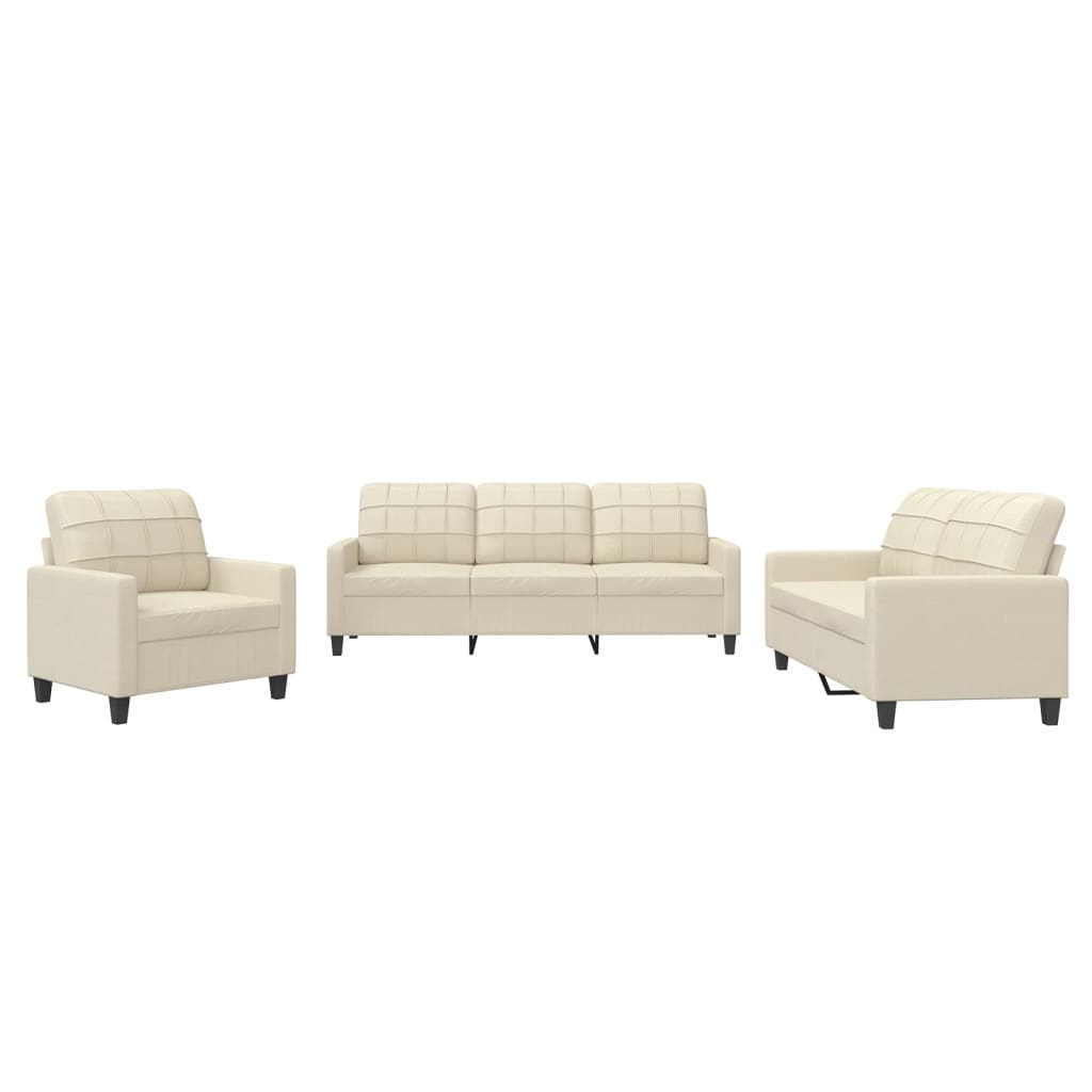 8721012063068_a_en_hd_1 vidaXL 3 Piece Sofa Set with Cushions Cream Faux Leather - Image 2