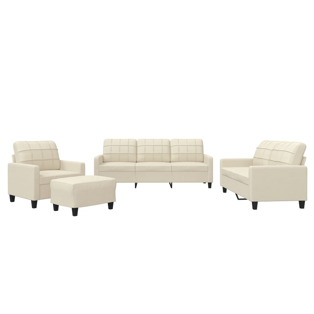 8721012063112_a_en_hd_1 vidaXL 4 Piece Sofa Set with Cushions Cream Faux Leather - Image 2