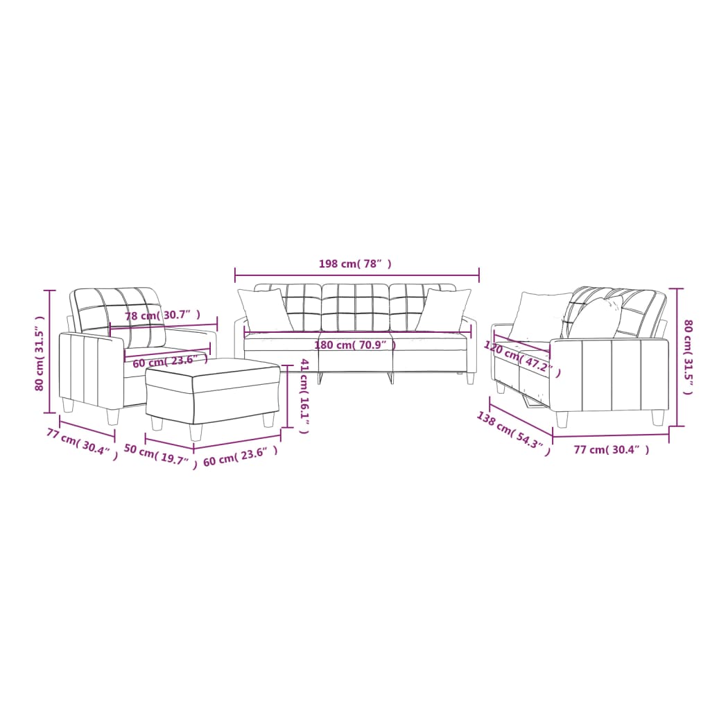 8721012063211_g_en_hd_10 vidaXL 4 Piece Sofa Set with Pillows Cream Faux Leather - Image 12