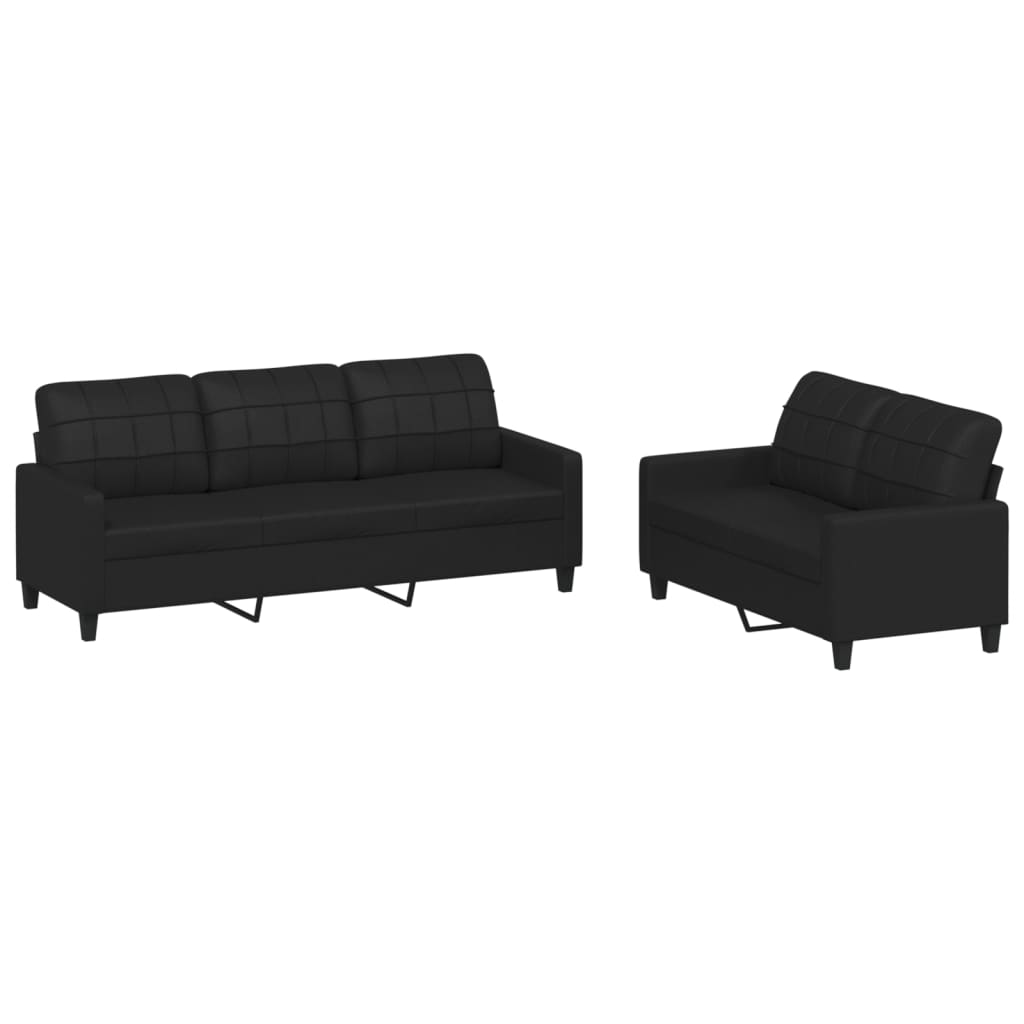 8721012063457_a_en_hd_1 vidaXL 2 Piece Sofa Set with Cushions Black Faux Leather - Image 2