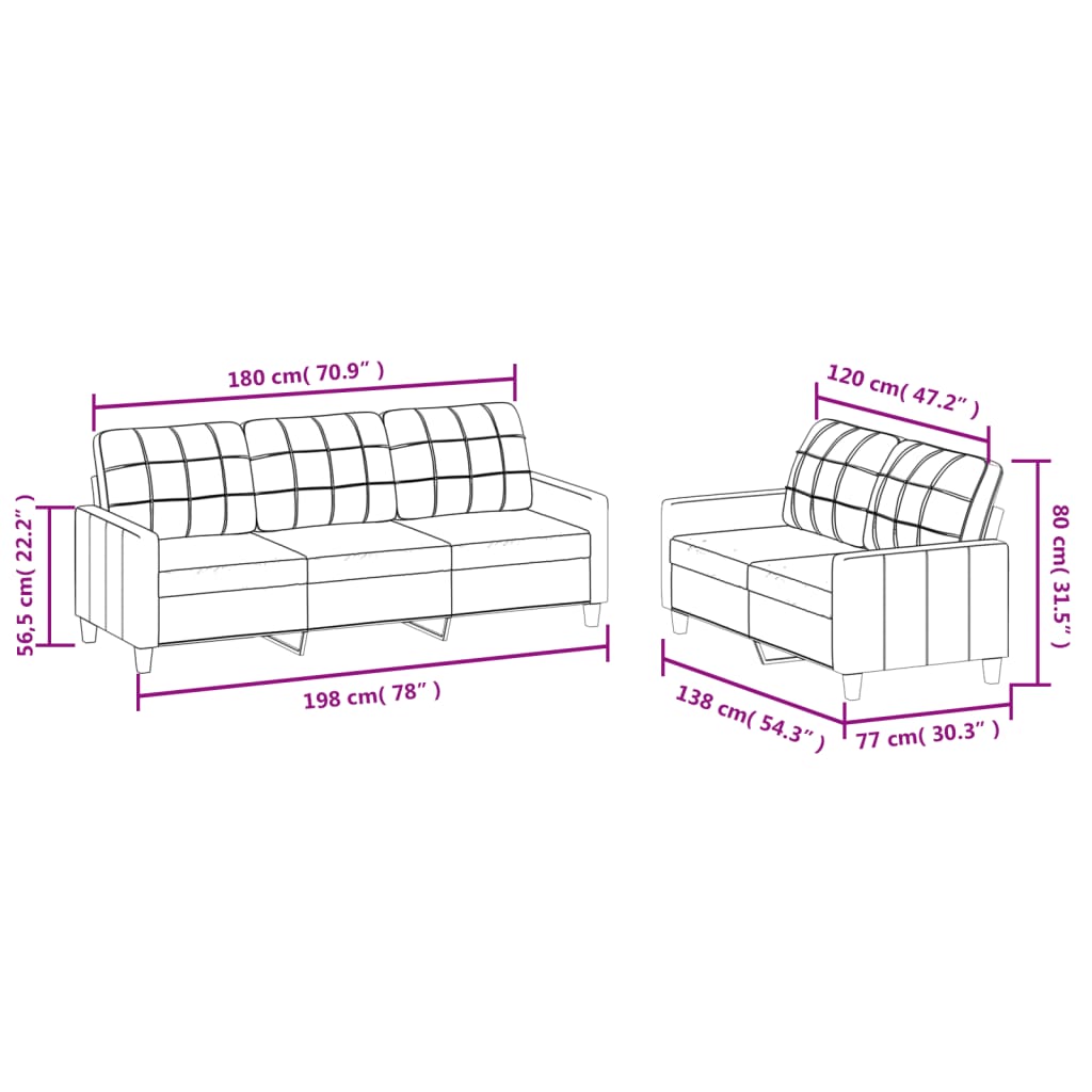 8721012063464_g_en_hd_5 vidaXL 2 Piece Sofa Set with Cushions Cream Faux Leather - Image 7