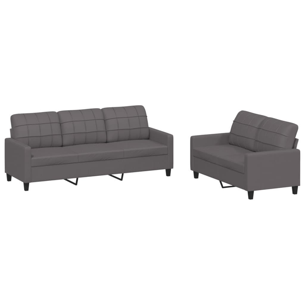 8721012063471_a_en_hd_1 vidaXL 2 Piece Sofa Set with Cushions Grey Faux Leather - Image 2