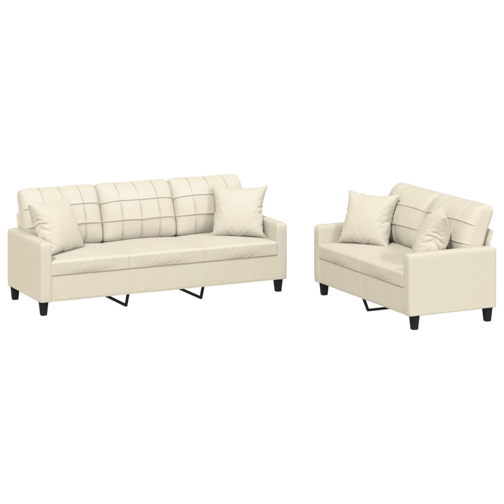 8721012063563_a_en_hd_1 vidaXL 2 Piece Sofa Set with Pillows Cream Faux Leather - Image 2