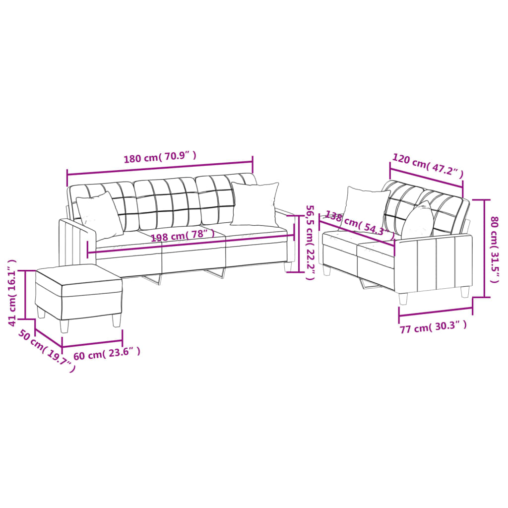 8721012063617_g_en_hd_9 vidaXL 3 Piece Sofa Set with Pillows Cream Faux Leather - Image 11